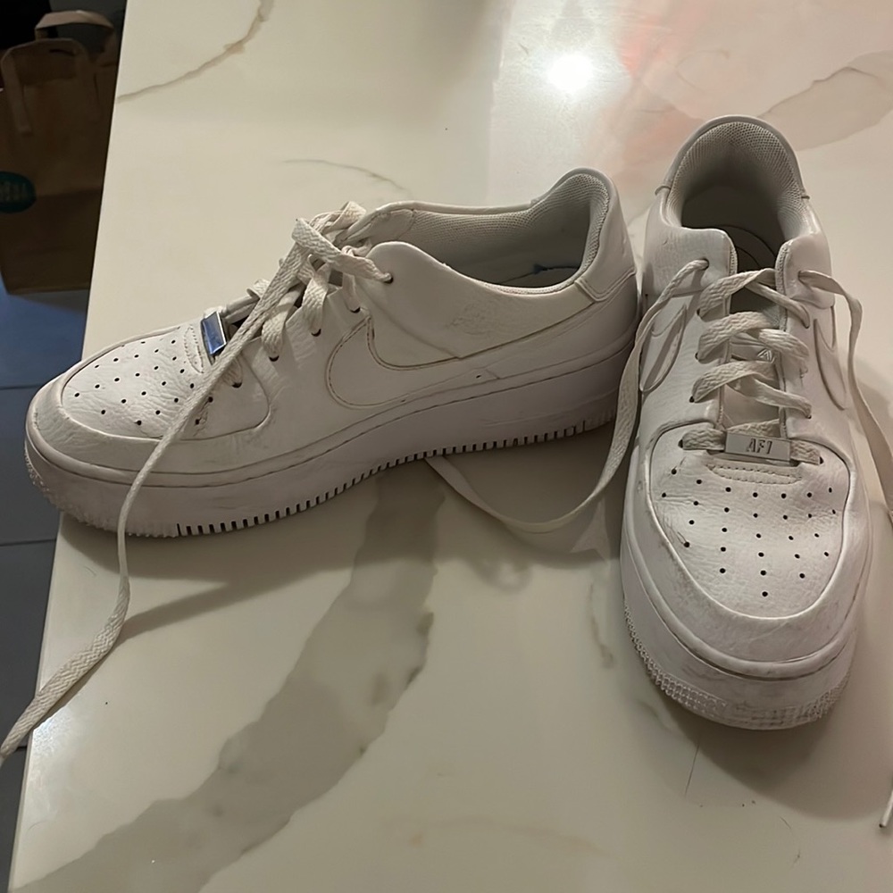 White Air Force 1s Sage